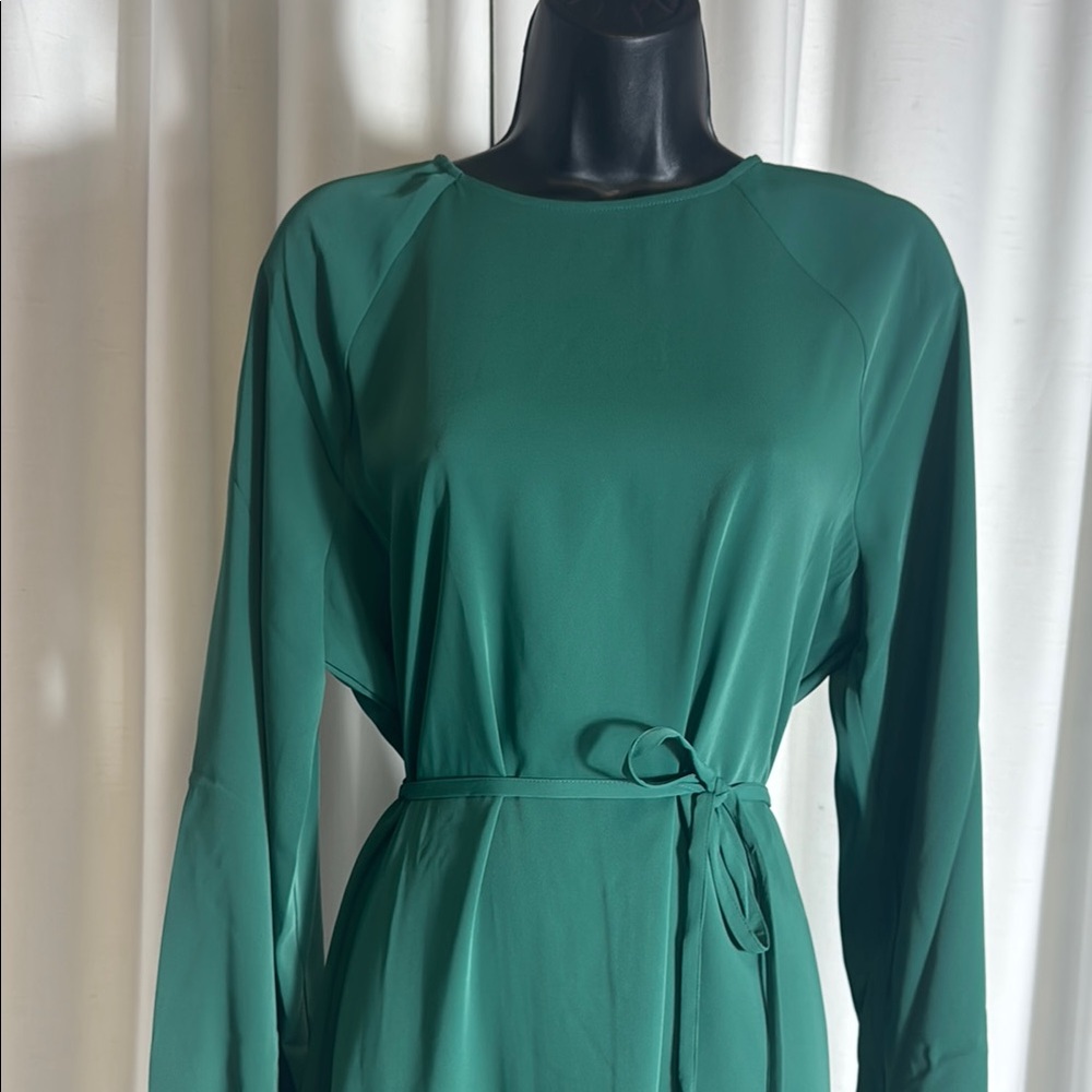 The Drop Women's Standard Dolman Balloon Sleeve Belted Midi Dress - Picture 6 of 11